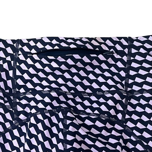 NWT Sweaty Betty 7/8 Power Pocket Workout Leggings XS Navy Blue Slant Print - Picture 8 of 10